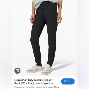 lululemon city sleek 5 pocket full length pants Navy Blue